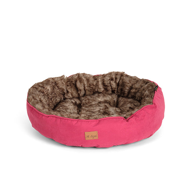 Cama para Cão Agui Furry Donut Burgundy Red