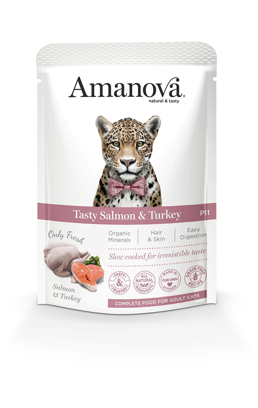 Alimento Húmido Amanova Salmon & Turkey Gato 85g