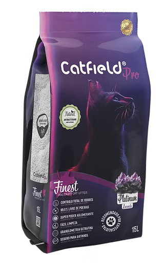 Areia Aglomerante Petfield Finest Pro Platinum Lavender 15Litros