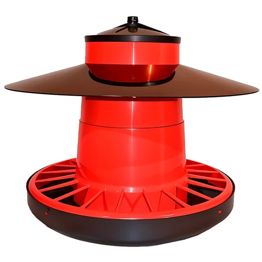 Comedouro plástico Aves 16Kg com Pára-Chuva