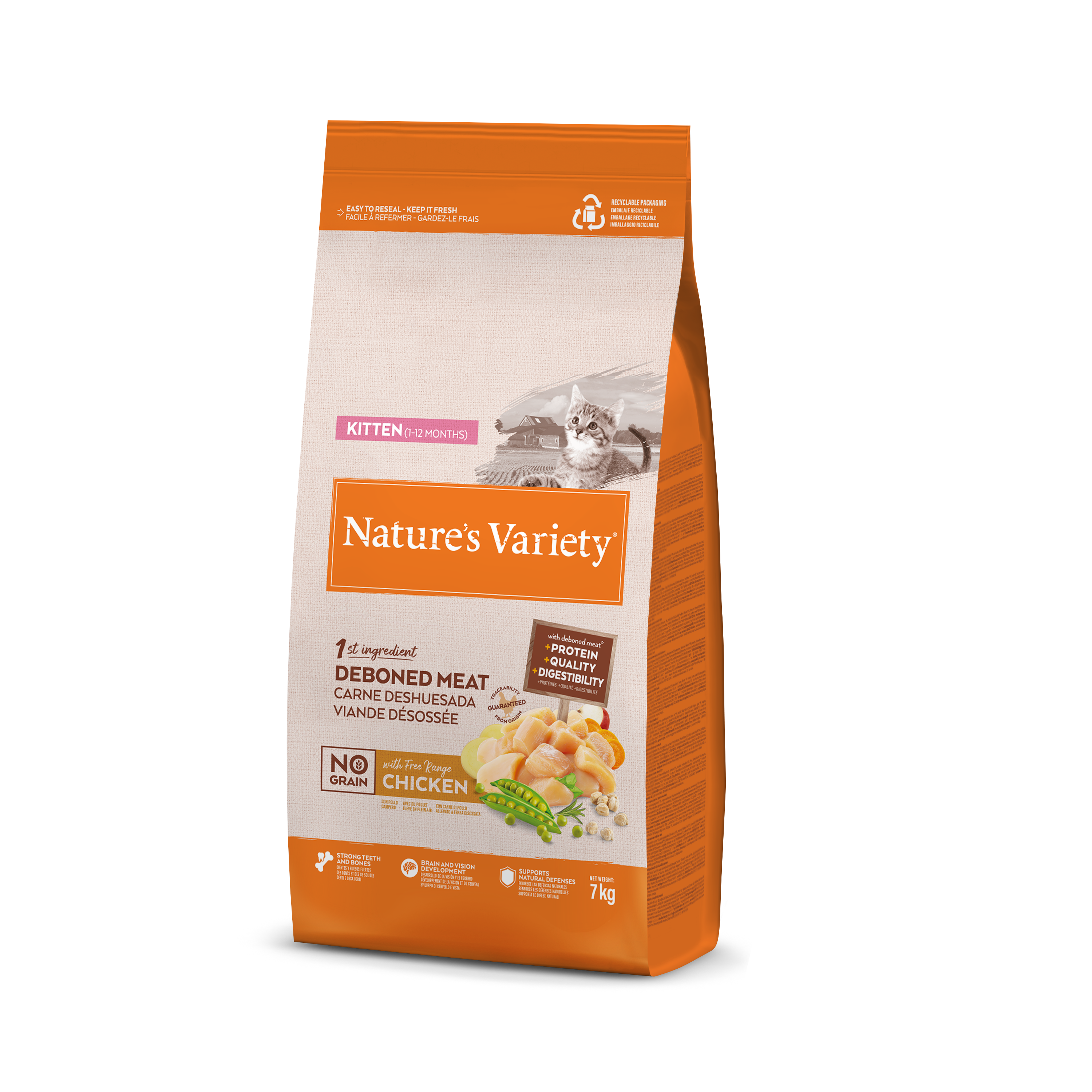 Gatito sin cereales Nature's Variety con pollo 