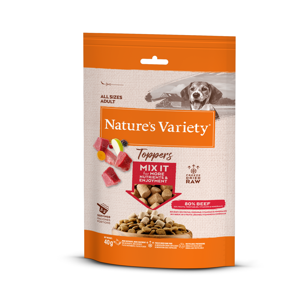 Nature’s Variety Toppers Snacks Beef 40gr