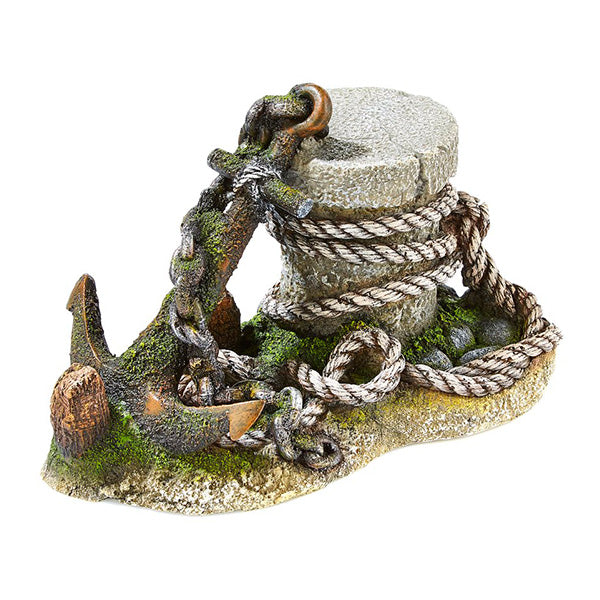 Decoração para Aquário "Post with Anchor"