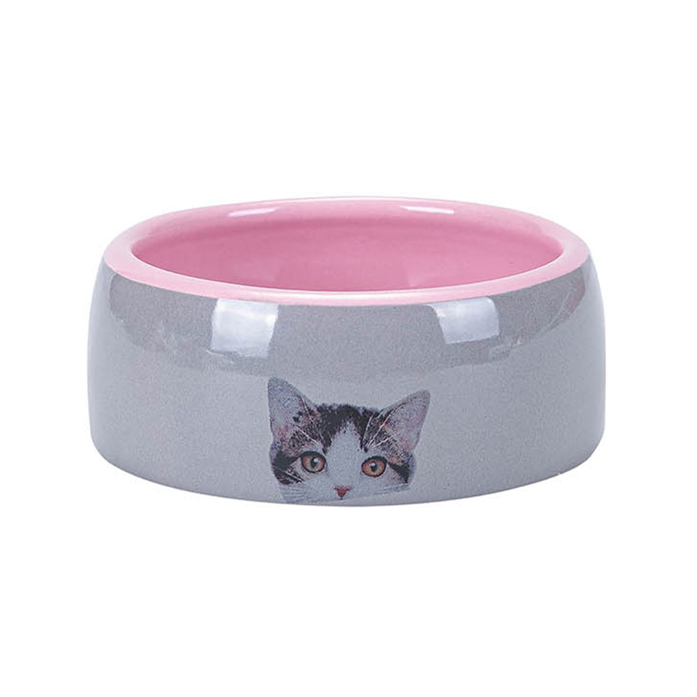 Comedouro Tabby Cat White and Pink 250ml