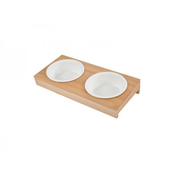 Comedouro Duplo Bambou Ceramica 200ml