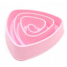 Comedouro Triangular Alimentação Lenta Rosa