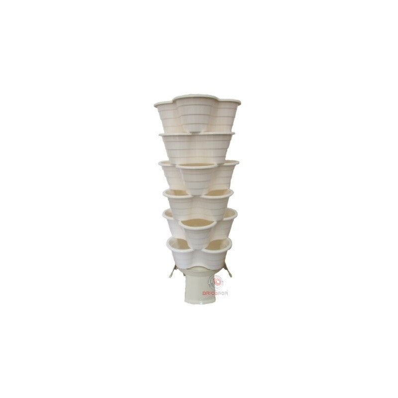 Floreira 6 Vasos + Suporte 5L Branco